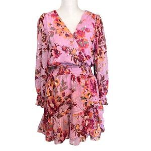NWT Vince Camuto Garden Romance szPS colorful floral ruffled tiered mini dress